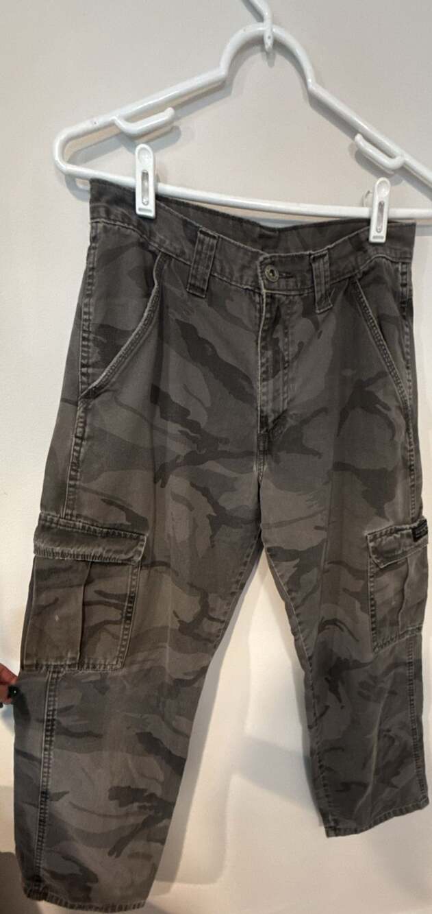 Wrangler Vintage Grey Camouflage Cargo Pants